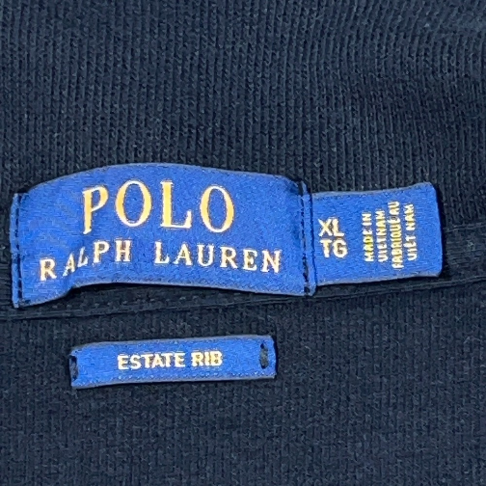 Polo Ralph Lauren Sweater Men XL Black Pullover Quarter Zip Estate Rib Flesh - Picture 3 of 13